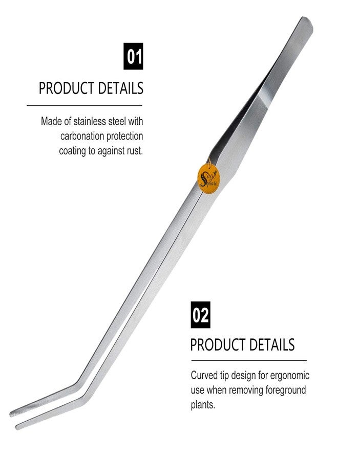 Sage Square Aquarium Straight Tweezer, Stainless Steel, Aquascape Tools, Feeding Tongs, Rust-Resistant, Corrosion-Resistant, Durable, Non-Slip Design,Polished, Shiny (38cm) - Image 5